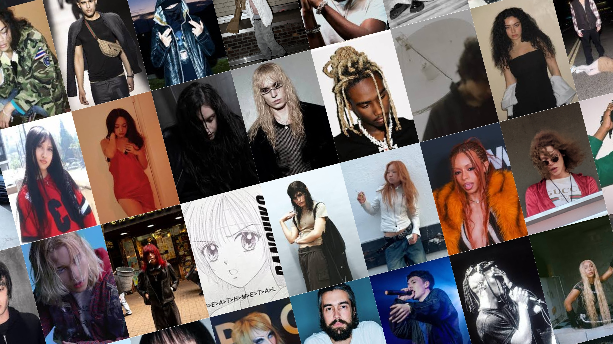 Grid of images of underground music artists